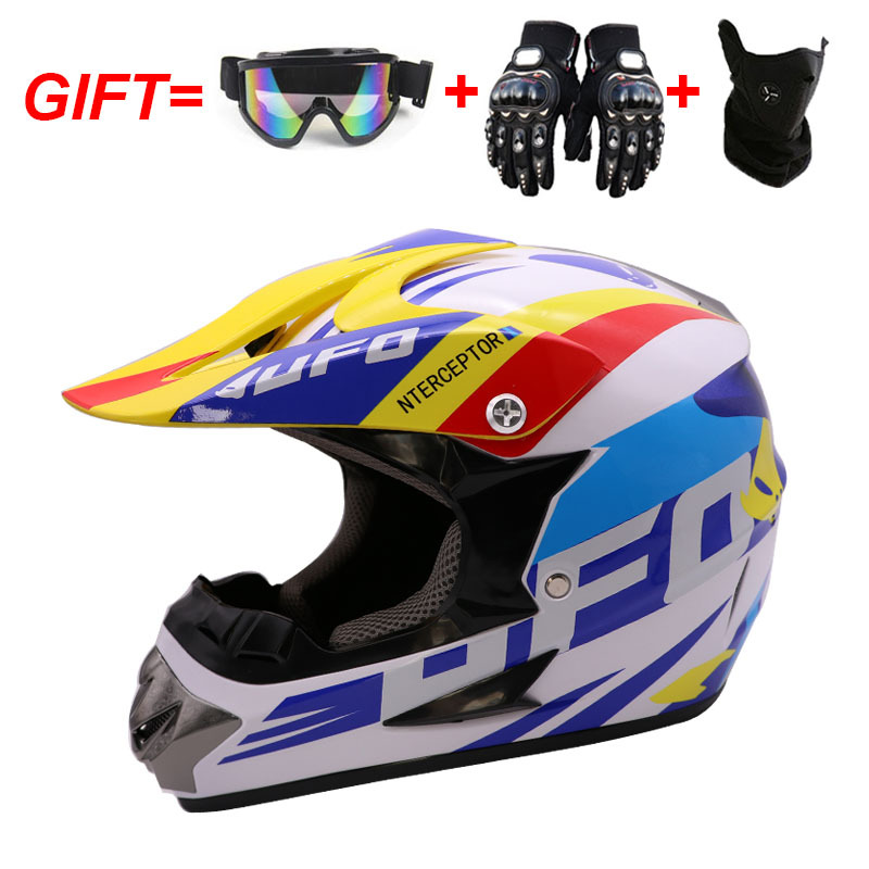 Motorcycle Helmet with Goggles and Gloves for Men and Women - Available in S, M, L, XL Sizes