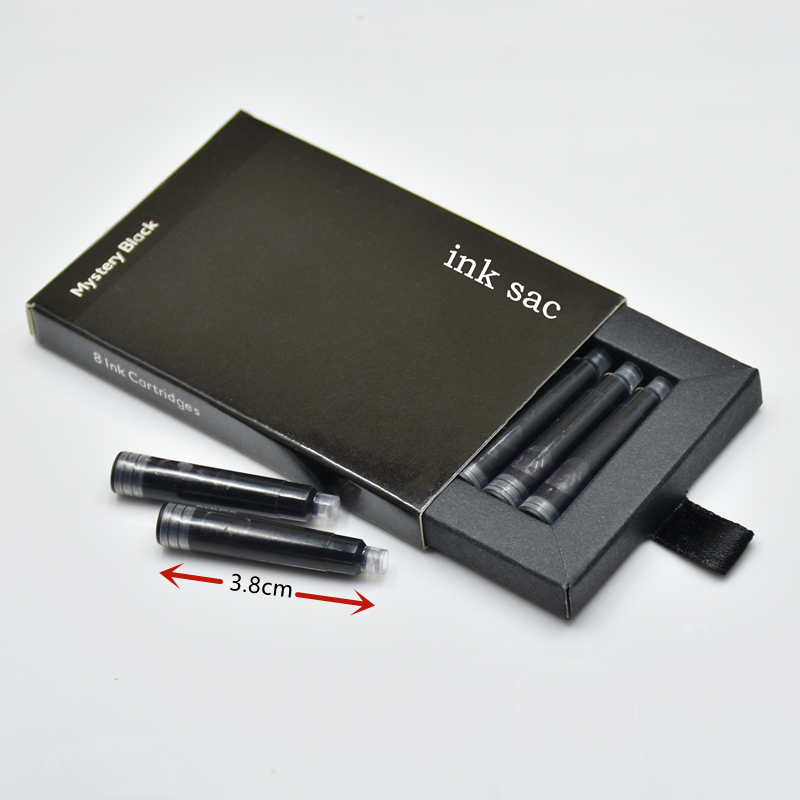 Wholesale price 16pcs black mini ink sac for Fountain pens stationery writing smooth pen accessories