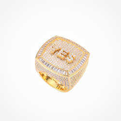 Trendy Diamond Custom Gold Plated 925 Sterling Silver Iced Out Hip Hop Moissanite Rings For Men
