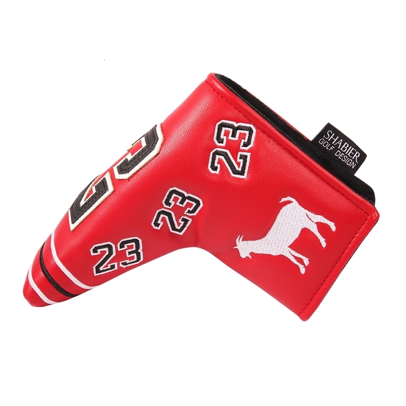 Other Golf Products Leather SHABIER Red #23 Strong Magnetic Closure Blade Putter Head Cover 230530