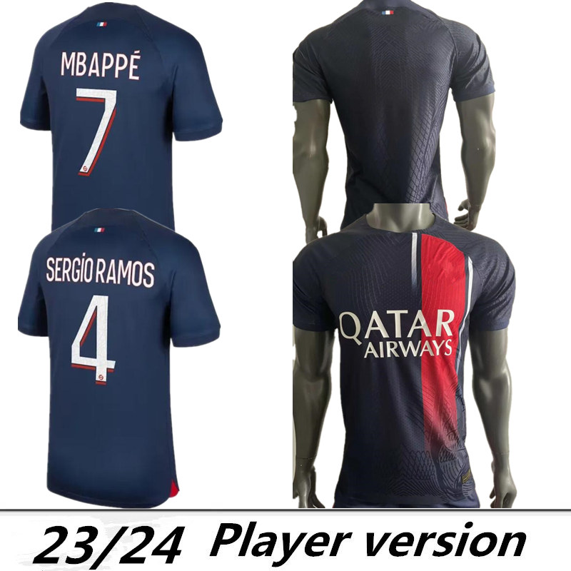player version 2023 2024 soccer jerseys maillot de foot MBAPPE HAKIMI MARQUINHOS VERRATTI football shirt 23 24 SERGIO RAMOS hommes enfants fourth KIMPEMBE
