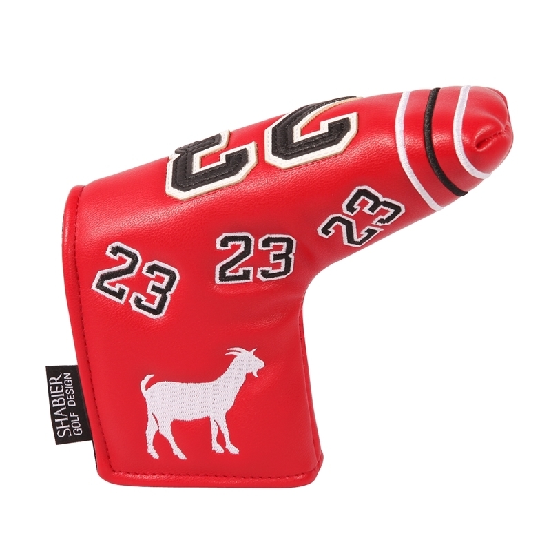 Other Golf Products Leather SHABIER Red #23 Strong Magnetic Closure Blade Putter Head Cover 230530