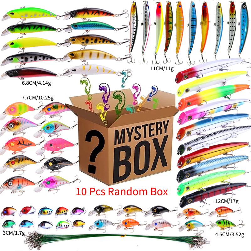 Baits Lures 310 Pcs of Random Fishing Lure High Quality Swimming Bait Popper Wobble Crankbait Artificial Box 230530