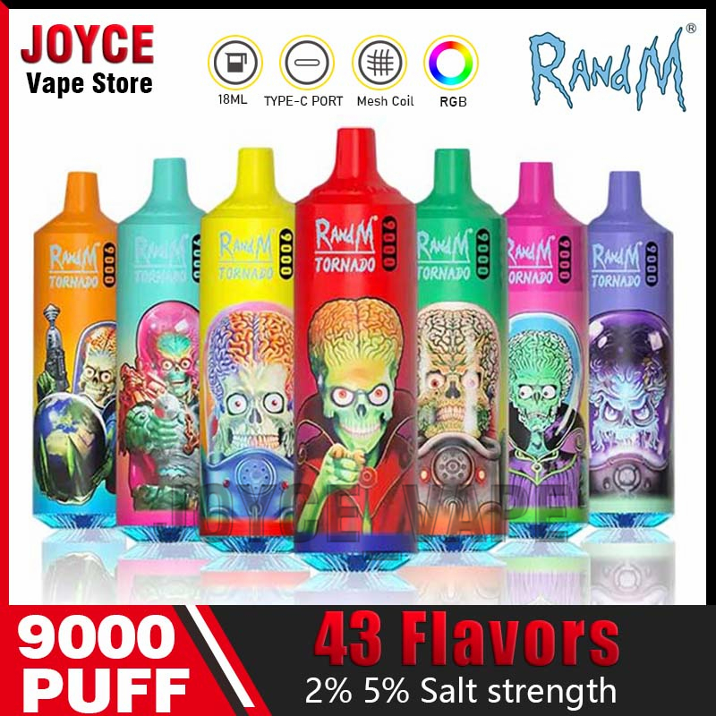 Original RandM Tornado 9000 Puffs Disposable E Cigarettes Mesh Coil 18ml Pod 850mah Battery Rechargeable Electronic Cigs No Leaking PUFF 9K 2% 5% 43 Flavors
Original RandM Tornado 9000 Puffs Disposable E Cigarettes Mesh Coil 18ml Pod 850mah Battery Rechargeable Electronic Cigs No Leaking PUFF 9K 2% 5% 43 Flavors