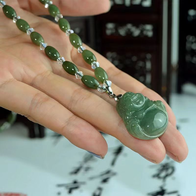 Natural Jade Myanmar Pendant Jade Buddha Pendant Women's Smiling Buddha Maitreya Necklace Couple Pendant
Natural Jade Myanmar Pendant Jade Buddha Pendant Women's Smiling Buddha Maitreya Necklace Couple Pendant