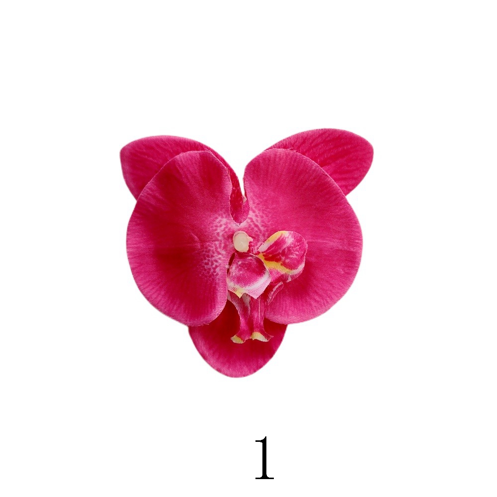 4 Inch Violet Phalaenopsis Silk Butterfly Orchid Flowers Hair Bows Clips For Women Girls Kid's Corsage Headdress Headbands Hairband Accessories H