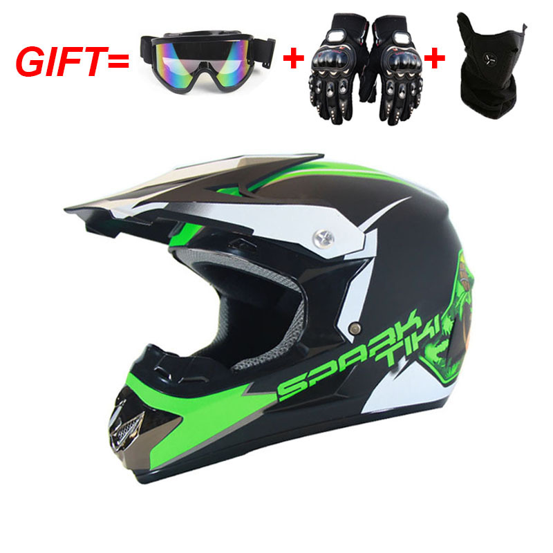 Motorcycle Helmet with Goggles and Gloves for Men and Women - Available in S, M, L, XL Sizes