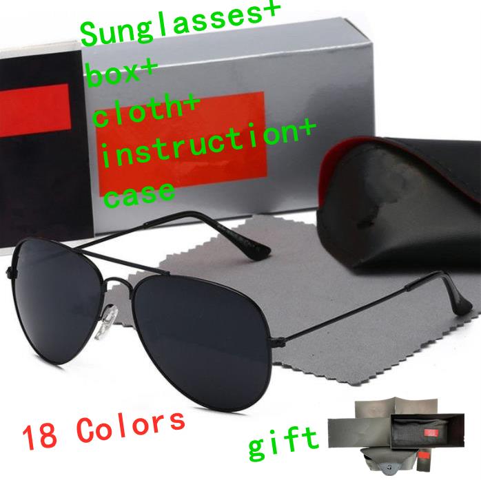 

Luxury Brand Designer Sunglasses Women Glasses Sunglass Classical Designer Polarized Men Pilot Bands 3025 UV400 raybans Eyewear Sunnies Metal Frame Lens with box