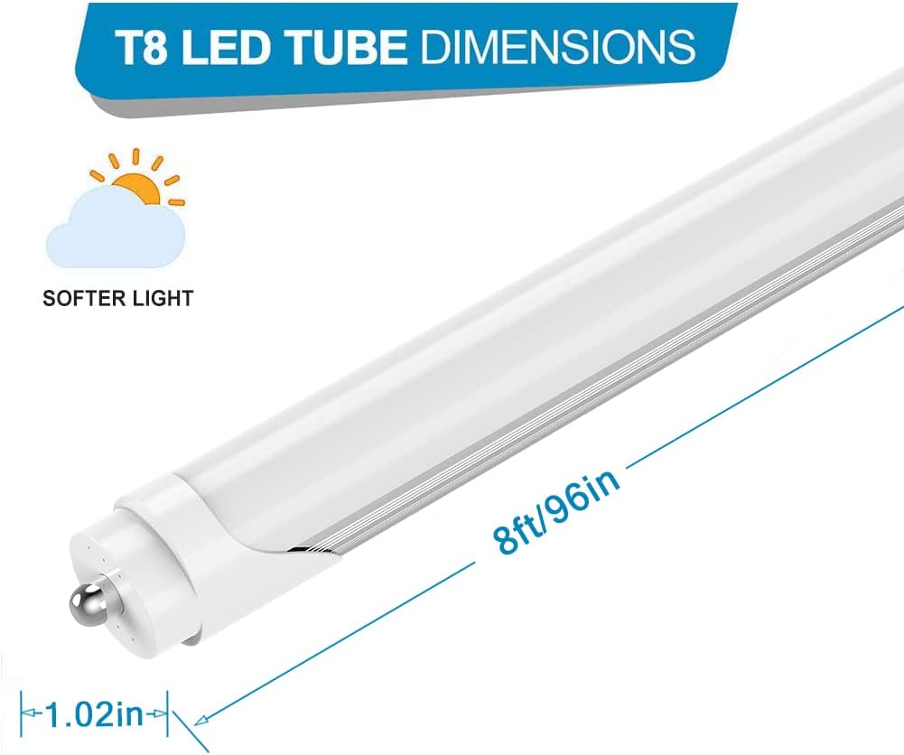 Stock In US 72W 8ft t8 led tubes single pin FA8 8 feet leds light tube Double Rows LED Fluorescent AC 85-265V t10 t12 replacements Garage Shop Ceiling