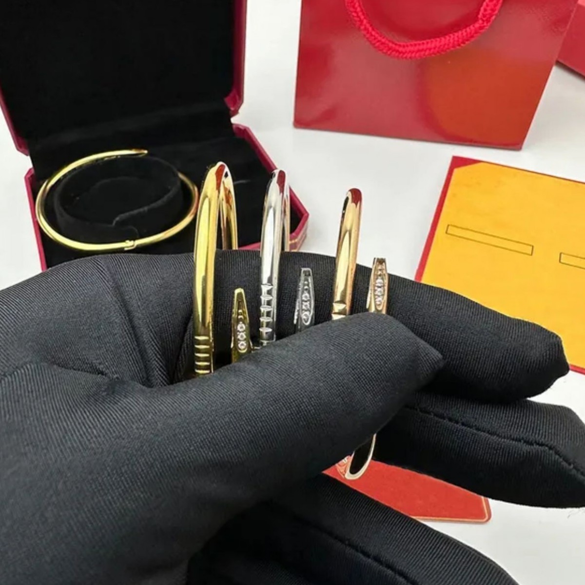 Luxury original designer Juste nail bangle jewelry 316L stainless steel silver gold rose diamond bracelets bangles boy men women girl 16CM 19CM 22CM