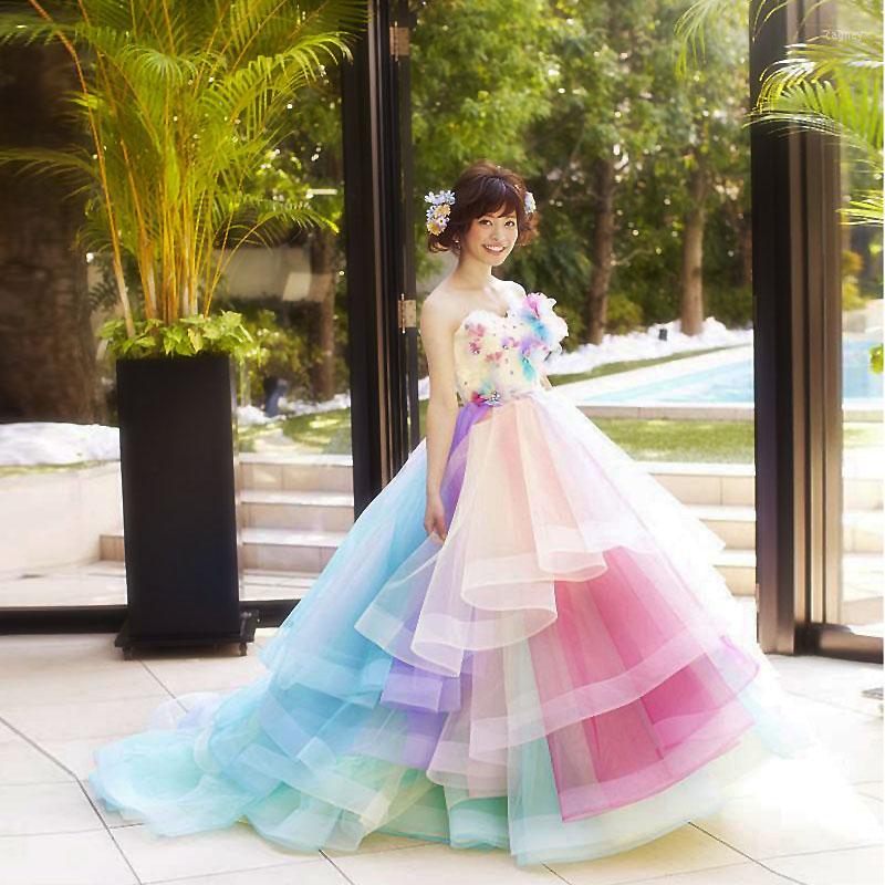 Party Dresses Colorful Rainbow 3D Flower Tulle Bridal Puffy A-line Ruffles Long Prom Gowns Off The Shoulder Formal Dress Custom Made, Brown
Party Dresses Colorful Rainbow 3D Flower Tulle Bridal Puffy A-line Ruffles Long Prom Gowns Off The Shoulder Formal Dress Custom Made, Brown