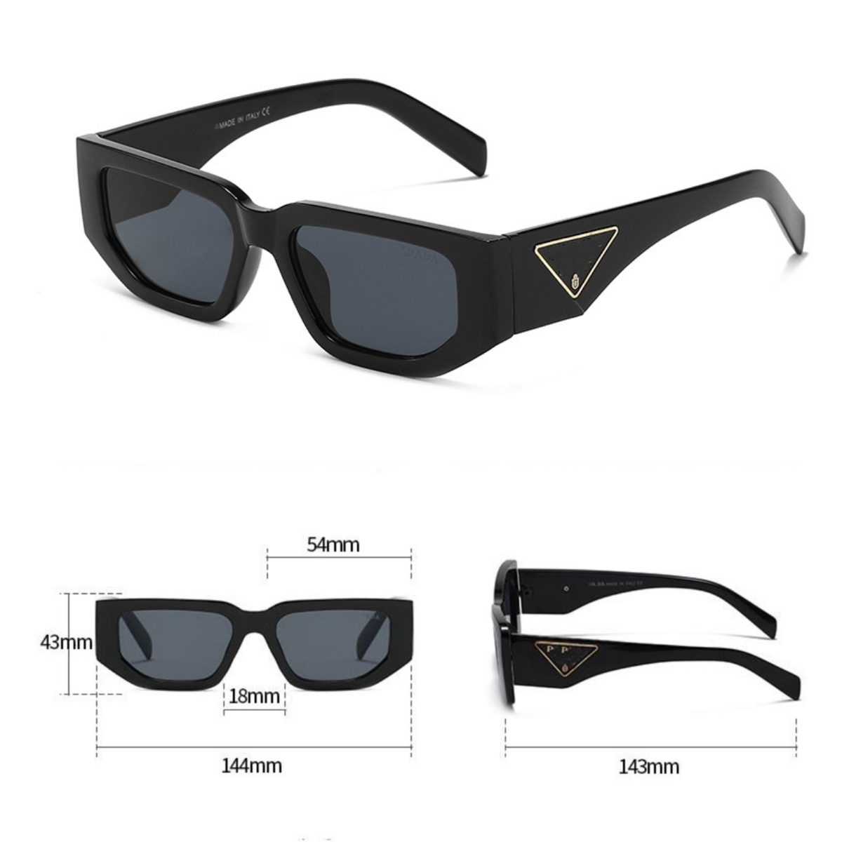 High Quality Fashion Designer Sunglasses Goggle Beach Sun Glasses For Man Woman 6 Color Triangle Signature