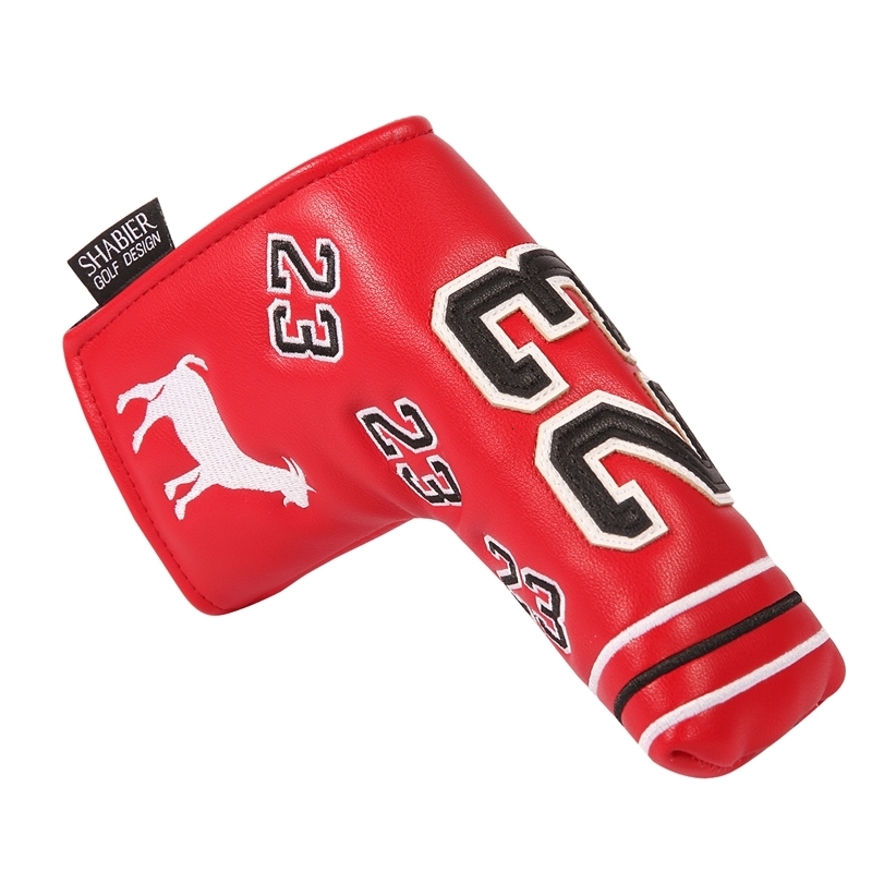Other Golf Products Leather SHABIER Red #23 Strong Magnetic Closure Blade Putter Head Cover 230530