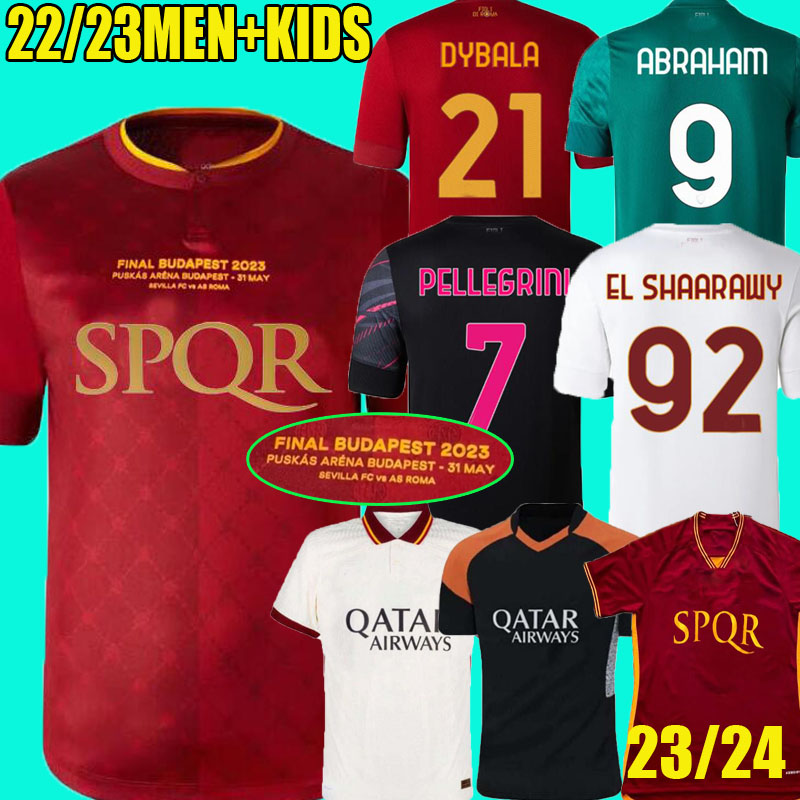 22 23 24 DYBALA Soccer jerseys europa FINAL maglia Pellegrini belotti Abraham 2023 2024 Football shirts MANCINI Legacy Elite men kids kit EL SHAARAWY Uniform RoMaS, Home
22 23 24 DYBALA Soccer jerseys europa FINAL maglia Pellegrini belotti Abraham 2023 2024 Football shirts MANCINI Legacy Elite men kids kit EL SHAARAWY Uniform RoMaS, Home