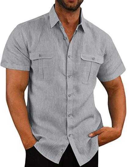 New 2023 Summer Simple Shirt Men's Solid Color Collar Hemp Cardigan Short Sleeve Loose Polo Neck Men's Shirt 2XUFP, 3xl-210g
New 2023 Summer Simple Shirt Men's Solid Color Collar Hemp Cardigan Short Sleeve Loose Polo Neck Men's Shirt 2XUFP, 3xl-210g
