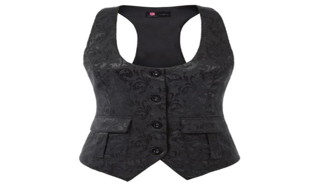 Women039s Vests Kate Kasin Women Jacquard Vest Coat Waistcoat RaceBack UNeck Handkerchief Hem Elegant Retro Slim Fit Cropped 2566326, Black 
Women039s Vests Kate Kasin Women Jacquard Vest Coat Waistcoat RaceBack UNeck Handkerchief Hem Elegant Retro Slim Fit Cropped 2566326, Black