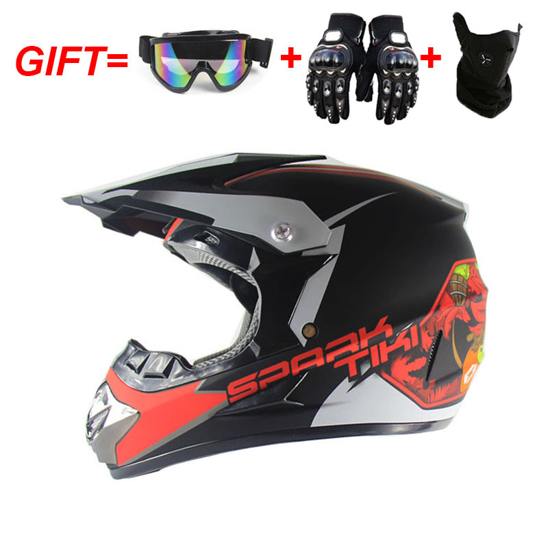 Motorcycle Helmet with Goggles and Gloves for Men and Women - Available in S, M, L, XL Sizes