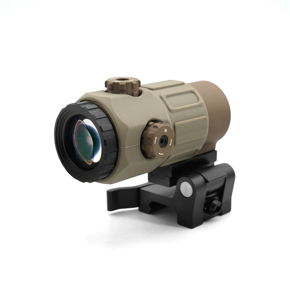 Tactical Airsoft G45 5X Magnifier Scope Optics EXPS3 558 Red Dot Combo With US Flag Markings STS Mount Weaver MIL-STD-1913 Rail