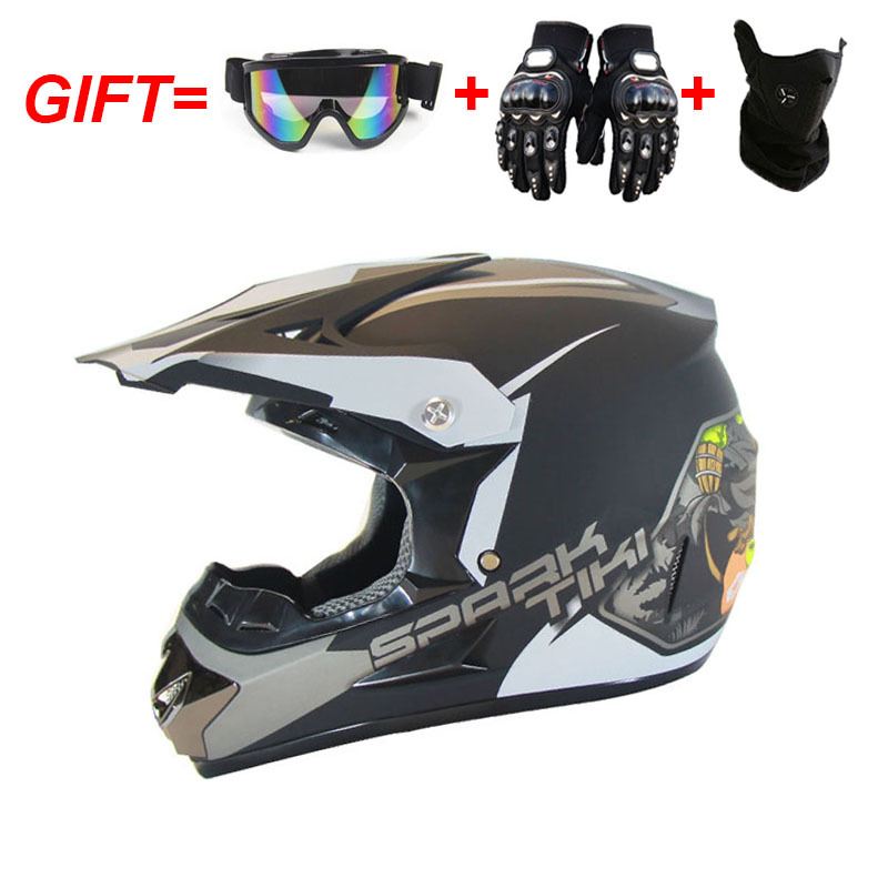 Motorcycle Helmet with Goggles and Gloves for Men and Women - Available in S, M, L, XL Sizes