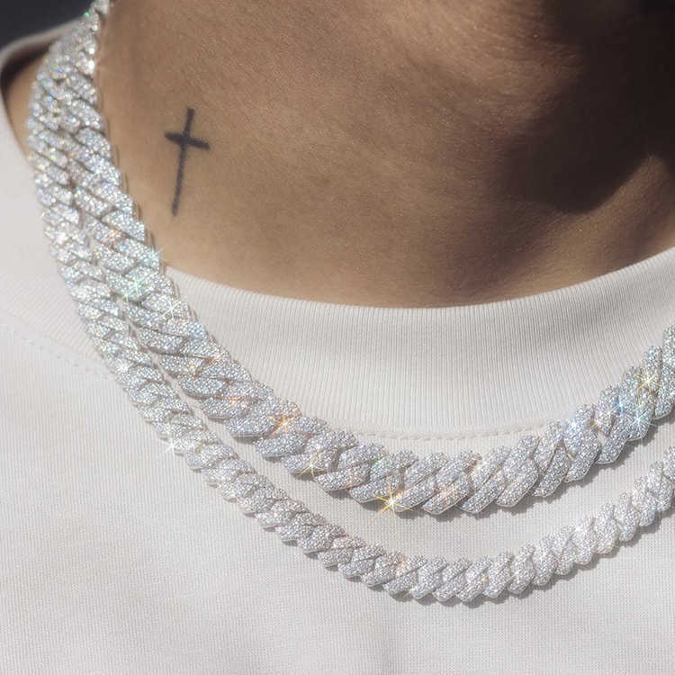 New Designer Necklace Necklaces Pass Dia Test 8-14Mm Wide Gra Moissanite Gold Sterg Sier Cuban k Chain For Men Hip Hop Chains