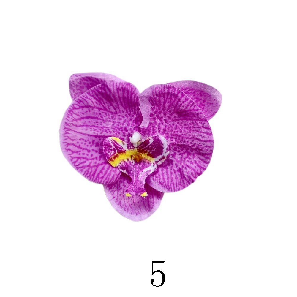4 Inch Violet Phalaenopsis Silk Butterfly Orchid Flowers Hair Bows Clips For Women Girls Kid's Corsage Headdress Headbands Hairband Accessories H