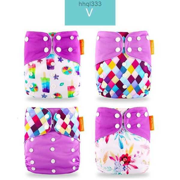 

Vf42 E72b Cloth Diapers Happyflute Fashion Style Baby Nappy 4pcsset Cover Waterproof Reusable 230203