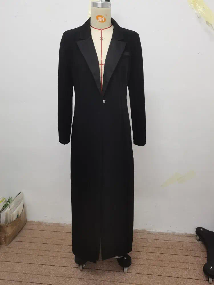 Women's Suits Yeezzi Fashion Work OL Blazer Women Long Sleeves Split-Joint Split-Side Notched Collar Spring Autumn Office Outerwear 2023