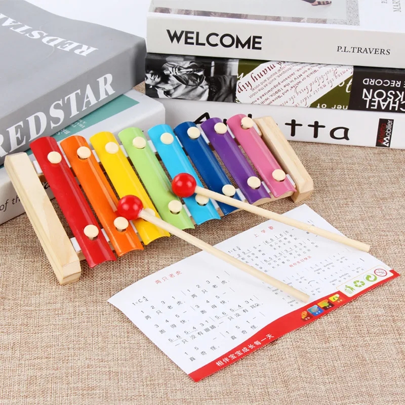 Wooden Hand Knocking Piano Toy Children Musical Instruments Kid Baby Xylophone Developmental Wooden Toys Kids Gifts Learning Education Party Favor