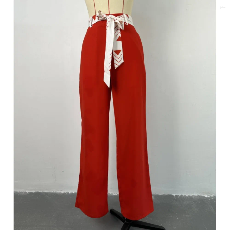 Womens Two Piece Pants Set 2024 Spring Summer Fashion Turn Down Collar Short Sleeve Shirt Strap Wide Leg Pant Elegant Outfits