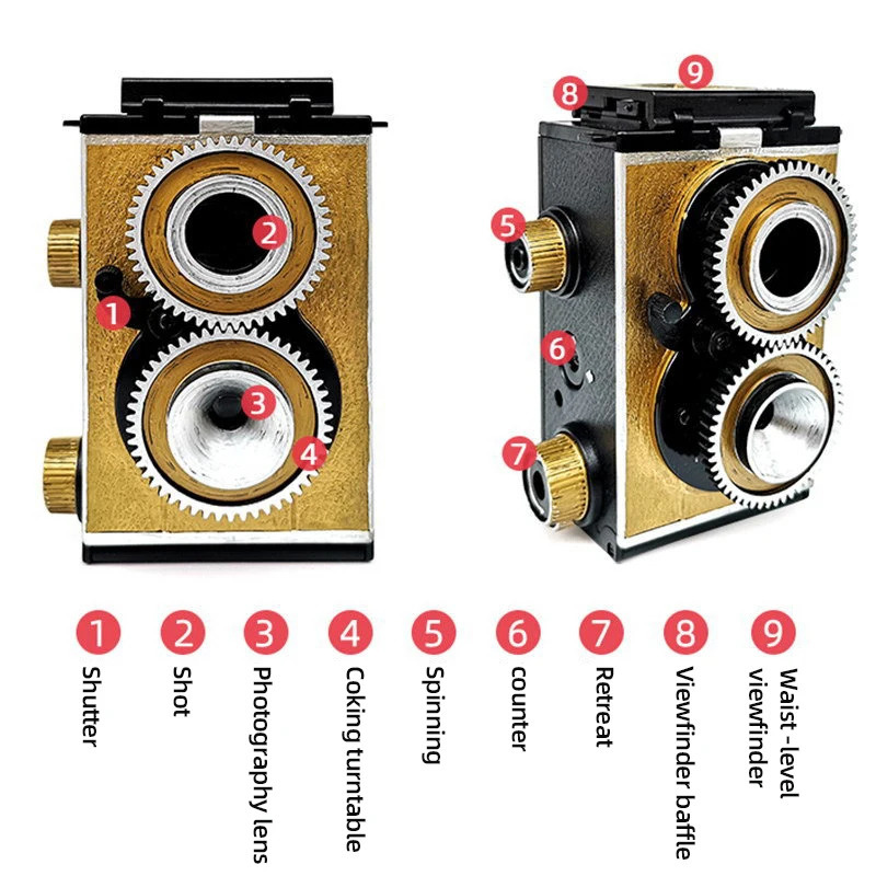 2023 XFILM Dual Reflection Camera 135MM Film Adult's Scientific Retro Finished in Gold and Silver 231221