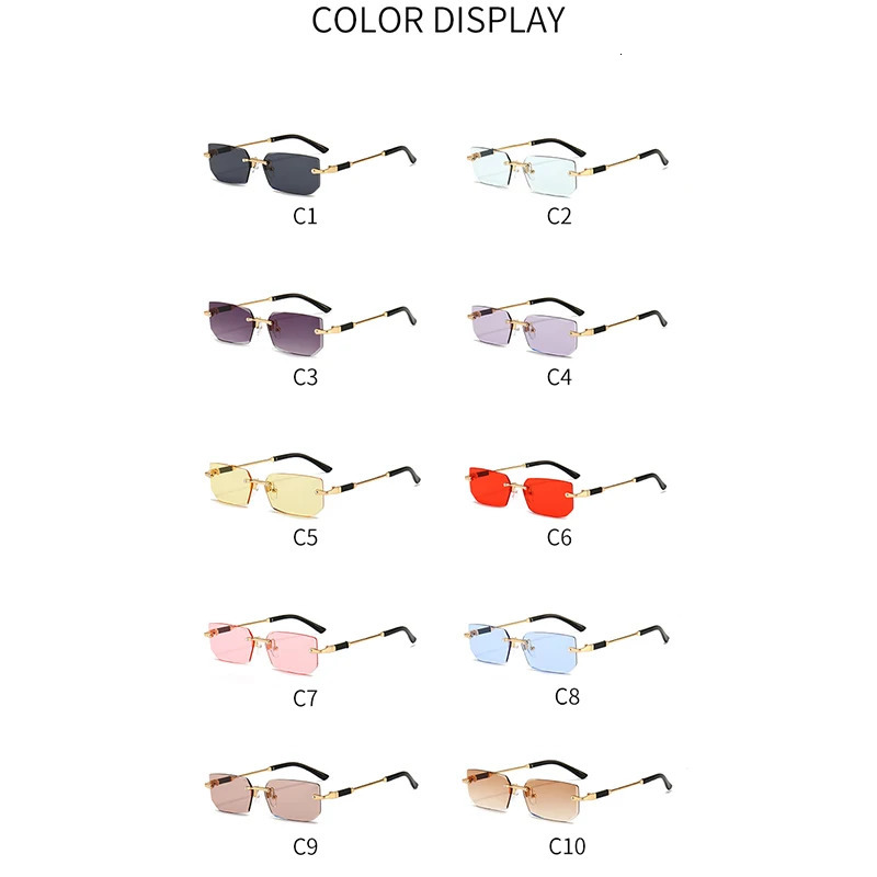 Sunglasses Frames XJiea Rectangular Rimless Fashion Men Outdoor Sun Glasses Summer Women Decorative Eyewear Shopping Drive to Wear 231130