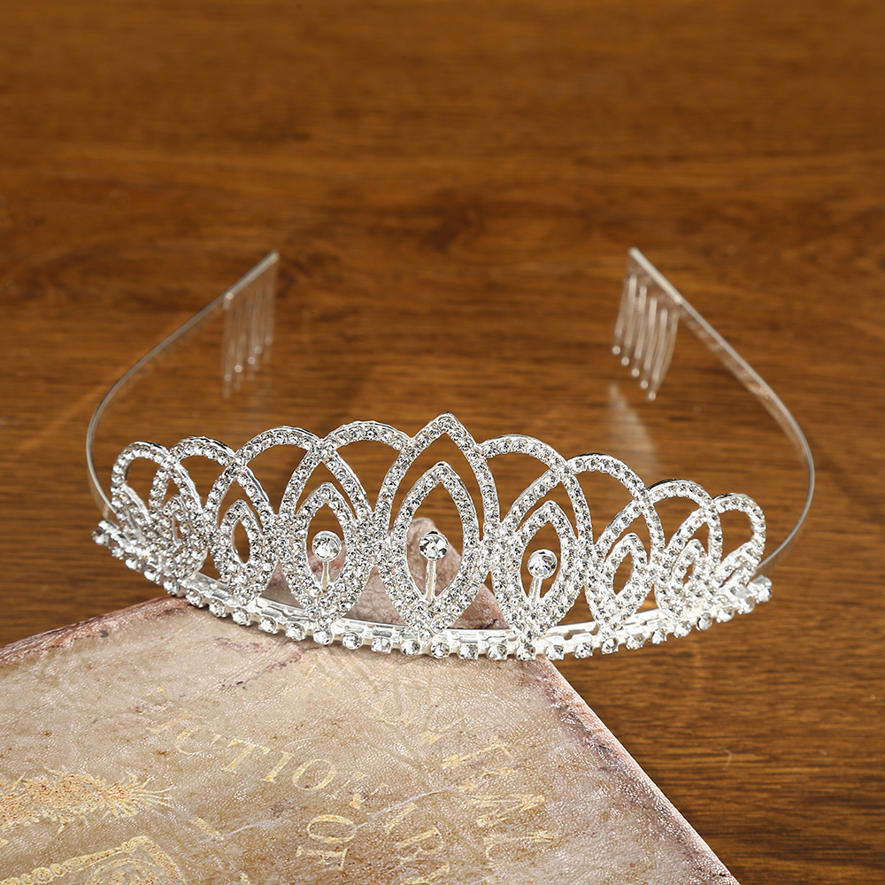 Wholesale Beautiful Rhinestone Headpieces Crystal Hot Hair Comb for Women or Girls Wedding Party Gift Silver Decorative Head Tiara Pin Accessories