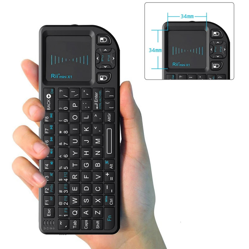 Keyboards Rii X1 2.4GHz Mini Wireless Keyboard English/ES/FR Keyboards with TouchPad for Android TV Box/PC/Laptop 231130