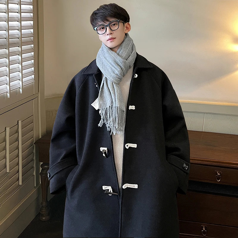 Men's Wool Blends Zongke Hooded Winter Long Coat Coats Man Jackets Korean Autumn Clothes Male Trench Woolen Overcoat 2023 231130