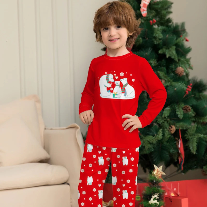 Family Matching Outfits Christmas Pajamas Family Matching Clothes Set Xmas Bear Adult Father Mother Kids Family Look Dad Mom Daughter Son Pyjamas 2312