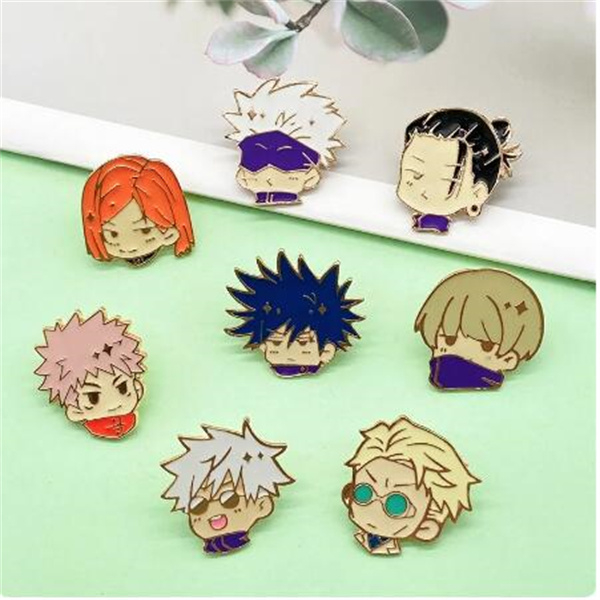 Personality Punk Style Character Avatar Metal Enamel Brooch Cartoon Cute Boy Anime Peripheral Badge Pin Jewelry Accessories Gift GC2486