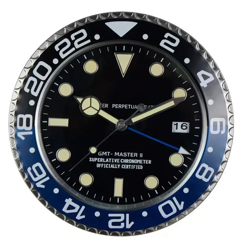 Super Silent Metal Modern Design Large Wall Watch Home Stainless Steel Luminous Clock The Date Will Work X0726