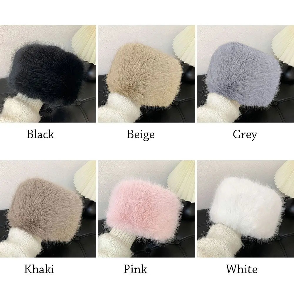 Wide Brim Hats Bucket Hats Women Winter Warm Bucket Hat Faux Rabbit Fur Fisherman Cap Soft Furry Panama Hat Lady Outdoor Sun Cap Warmer 231201