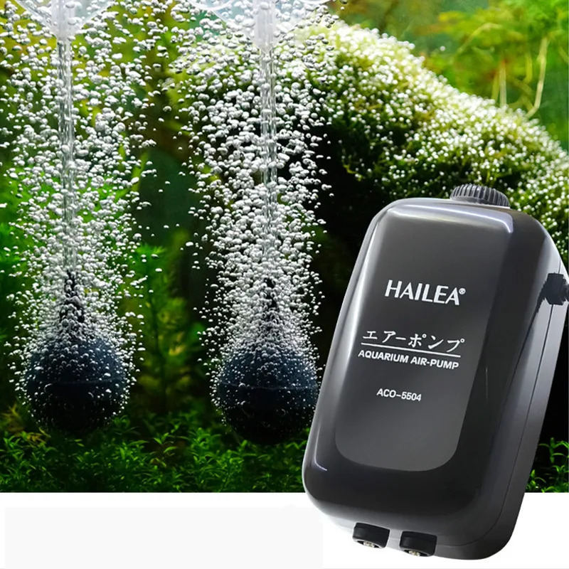 Air Pumps Accessories Hailea ACO series Silent Aquarium Oxygen Air Pump Fish Tank Adjustable Air Volume High Power Oxygenator Air Compressor Aerator 2