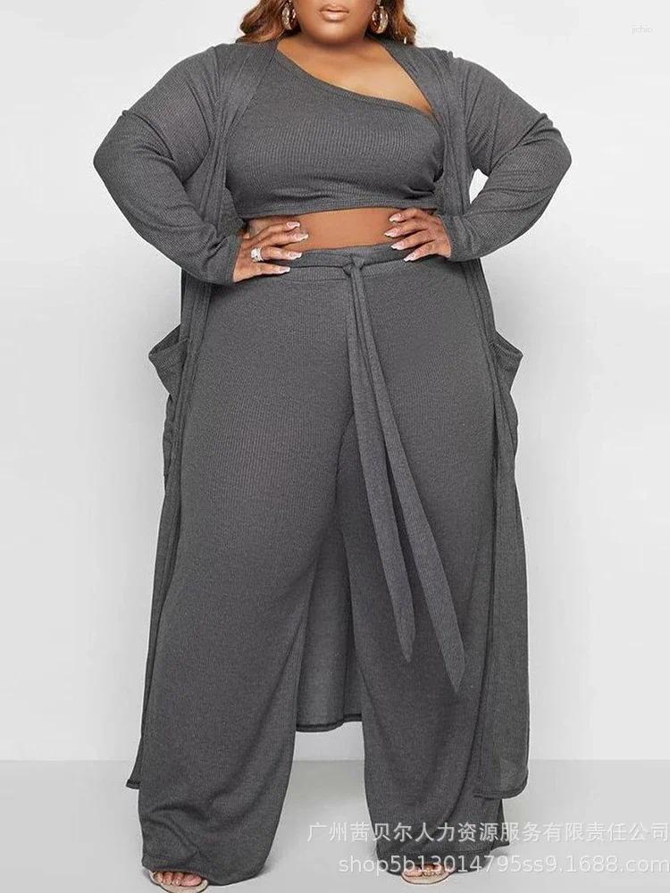 Womens Two Piece Pants Set Dress Open Front Long Cardigan Women Plus Size Sets Crop Top Suspenders Dresses Casual Matching