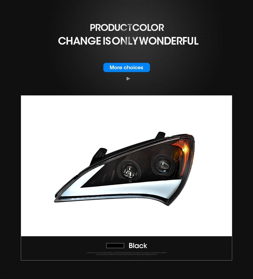 Car Headlights Genesis Coupe LED Headlight 2009-2012 Headlights For Hyundai DRL Turn Signal High Beam Angel Eye Light