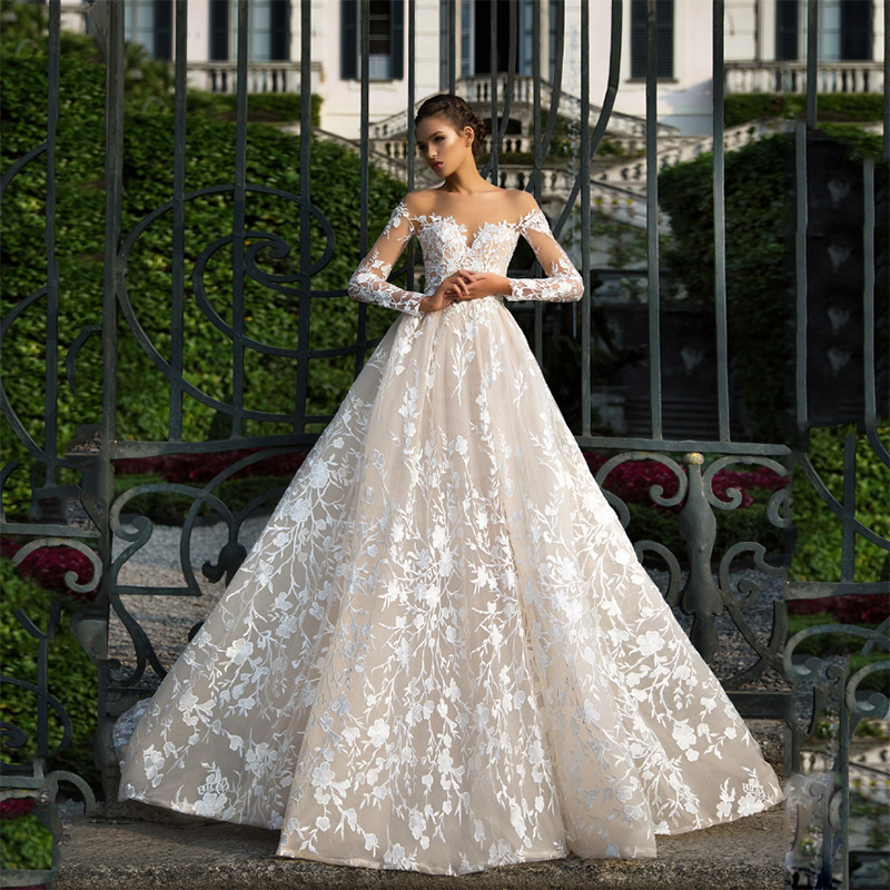 2024 New Arrival A-line Wedding Dress Off the Shoulder 3D Flowers Lace Appliques Tulle Boho Women Bridal Gowns Custom Made Vestidos De Novia Mariage