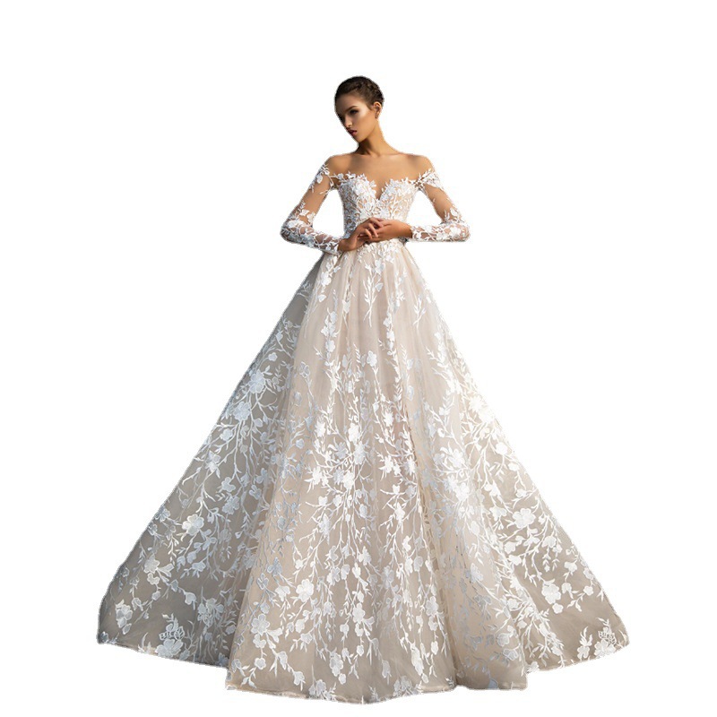 2024 New Arrival A-line Wedding Dress Off the Shoulder 3D Flowers Lace Appliques Tulle Boho Women Bridal Gowns Custom Made Vestidos De Novia Mariage