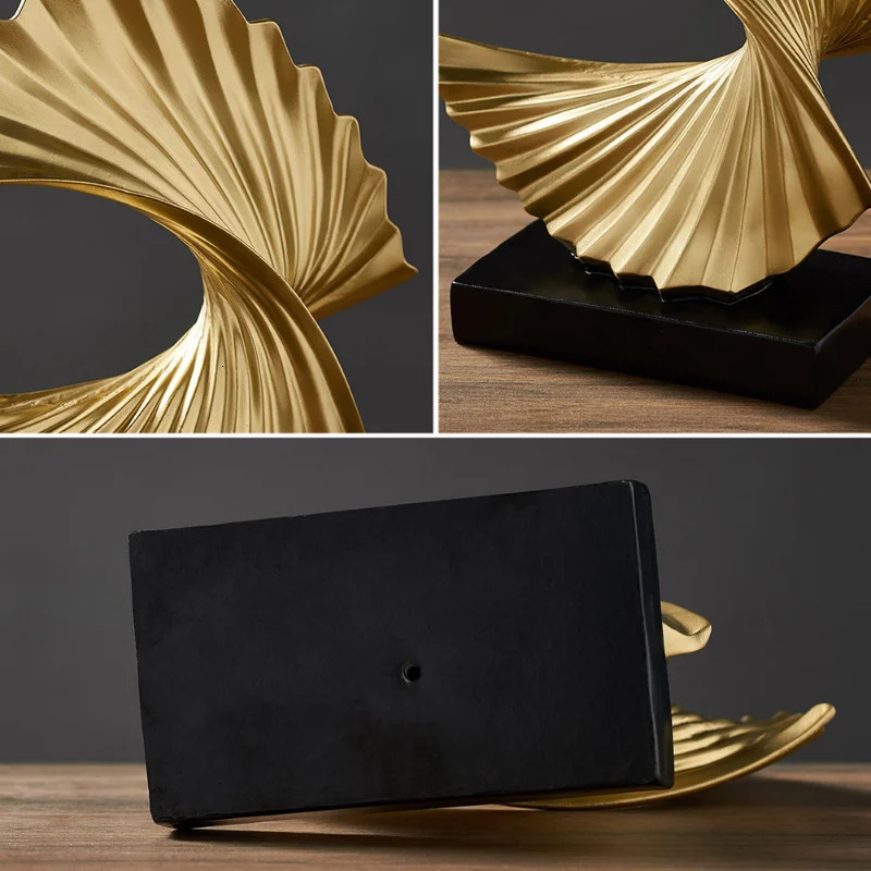 Decorative Objects Figurines Modern Decor Abstract Sculpture Resin Sculptur Art Golden Statue Living Room Home Desk Decoration Accessories 231130