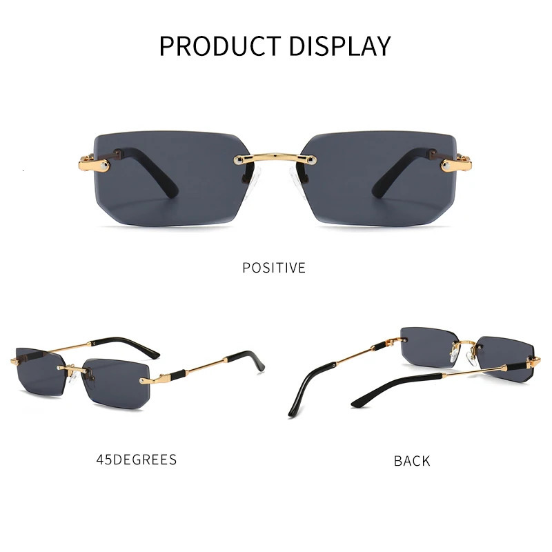 Sunglasses Frames XJiea Rectangular Rimless Fashion Men Outdoor Sun Glasses Summer Women Decorative Eyewear Shopping Drive to Wear 231130