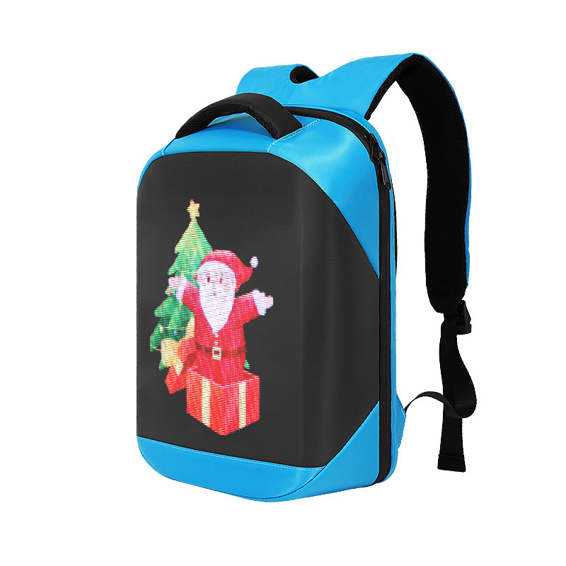 Student Laptop Backpack with LED Display DIY Fashion Waterproof Shoulder Travel Backpack Men Women Gift with Colorful LED Panel and Programmable Funct