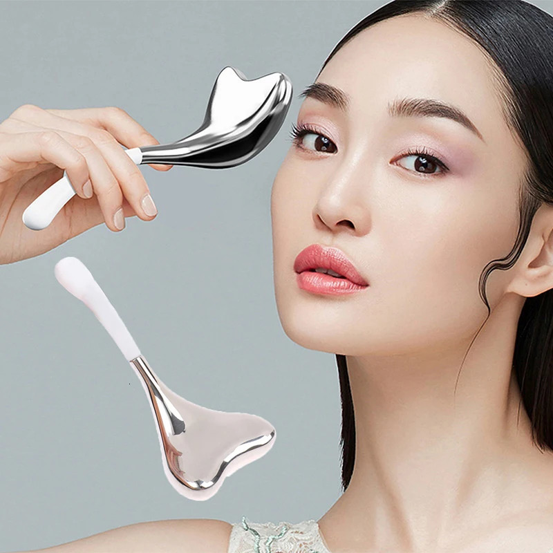 Eye Massager 2pcs Ice Globes Skin Care Freeze Tools Stainless Steel Face Beauty Cryo Roller Cooling Massage Spa Ball Cryo Sticks 231130