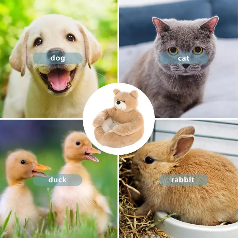 kennels pens Bear Shaped Dog Bed Cute Winter Warm Bear Hug Non Slip Cat Sleeping Mat Dogs Cushion Sofa Comfort Plush Pet Cushion For Dogs Cat 231130