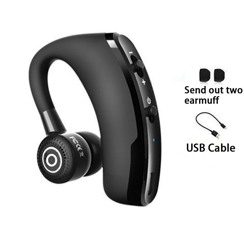 Ultra long standby noise-cancelling wireless Business Bluetooth headset Ultra long endurance hanging ear V9