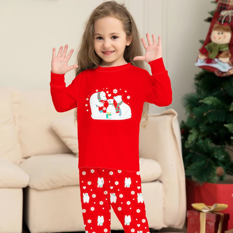 Family Matching Outfits Christmas Pajamas Family Matching Clothes Set Xmas Bear Adult Father Mother Kids Family Look Dad Mom Daughter Son Pyjamas 2312